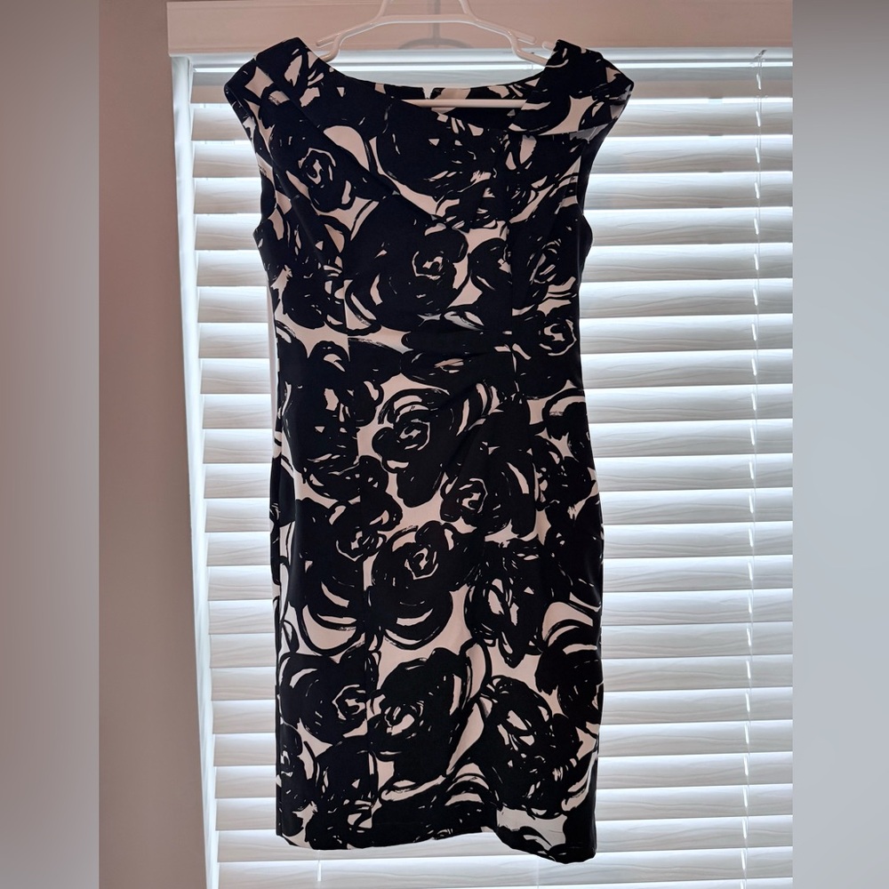 KASPER Black and White Sheath Dress  - Size 4
